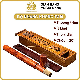 Mua Nhang không tăm trầm hương tự nhiên đốt xông nhà xông phòng mùi thơm dễ chịu nguyên bộ hộp đựng và máng đốt