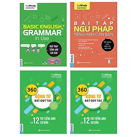 Combo Sách Ngữ Pháp Tiếng Anh Căn Bản (Bìa Xanh), Bài Tập Ngữ Pháp Tiếng Anh Căn Bản, 360 động từ bất quy tắc và 12 thì cơ bản trong tiếng Anh