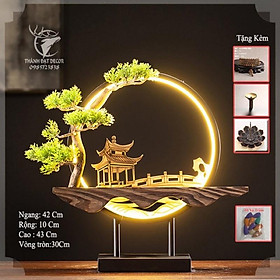 Mua Kệ Gỗ Đặt Tượng Trang Trí Có Đèn Led (ko kèm tượng)  Có Thể Đốt Trầm Hương  Quà Tặng Tân Gia Khai Trương Trang Trí Bàn