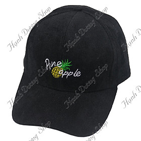 Mũ lưỡi trai nhung quả dứa PINE APPLE, chất liệu vải nhung tăm mềm mượt, thời trang - Hạnh Dương