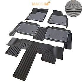 Thảm 2 lớp (sd3) dạng lưới lục giác cho Hyundai Custin màu ghi bề mặt cao su siêu sạch nhãn hiệu Macsim