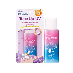 Sữa chống nắng nâng tông dành cho da dầu/hỗn hợp Sunplay Skin Aqua Tone Up UV Milk Lavender SPF50+ PA++++ (50g)