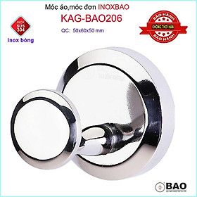 Mua Móc đơn Inox Bảo KAG-BAO206  móc treo đồ nhà tắm SUS304 đế đúc thiết kế đẹp sang trọng gọn gàng