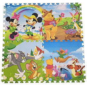 Bộ 4 tấm Thảm xốp lót sàn an toàn Thoại Tân Thành hình thú Disney 60x60cm