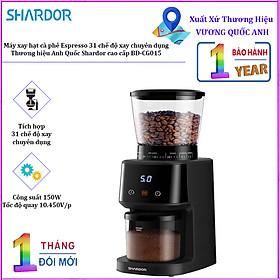 Máy xay hạt cà phê Espresso Shardor BDCJ015 công suất 150W, dung tích ngăn chứa hạt 275g - Hàng Nhập Khẩu