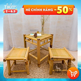 Mua Combo bàn ghế tre nhỏ gọn đơn giản  phù hợp mọi không gian decor gia đình / ban công