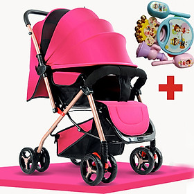 Xe đẩy trẻ em 2 chiều gấp gọn, xe đẩy cho bé HT 105 - 2 chiều 3 tư thế đa năng kiểu dáng sang trọng, dễ dàng mang theo ( TẶNG KÈM BỘ ĐỒ CHƠI XÚC XẮC ĐÁNG YÊU CHO BÉ ) - xe đẩy du lịch, xe đẩy gấp gọn, xe đẩy cho bé, xe đẩy em bé