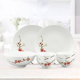 Bộ Bàn Ăn 9 Sản Phẩm Daisy IFP Minh Long 460928410 - Hồng Đào