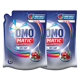 Combo 2 Túi Nước Giặt OMO Matic Bền Đẹp Lựu Và Tre Cho Máy Giặt Cửa Trước (2.3kg/Túi)