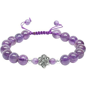 Vòng Mala Thạch Anh Tím Mix Charm Bạc Ngọc Quý Gemstones VT106