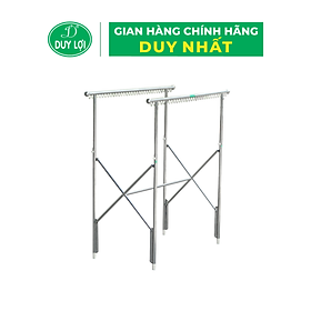 GIÁ PHƠI ĐỒ 2 NHÁNH DUY LỢI INOX - TẶNG 10 MÓC ÁO KÉP NHỰA CAO CẤP DUY LỢI