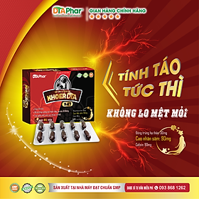 Viên uống tăng lực Khoer DTAPhar Giúp tỉnh táo Hỗ trợ tăng cường sức khoẻ, nâng cao sức đề kháng giảm mệt mỏi suy nhược cơ thể Hộp 60 viên