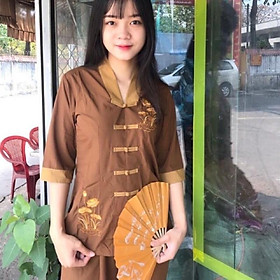 Đồ lam đi chùa mẫu la hán phối