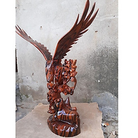 Mua Tượng Đại bàng tương ngộ gỗ xà xừ cao 73cm - tượng phong thuỷ
