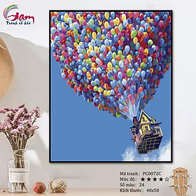 Mua Tranh treo tường tự tô màu theo số Tranh Ngôi nhà bóng bay phim Up mã PC0072C