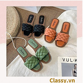 Dép quai ngang Classy họa tiết in nổi mẫu mới 2022 nhiều màu dành cho nữ G1269