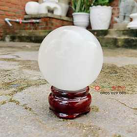 Mua Quả cầu phong thủy năng lượng đá mắt mèo trắng 6cm