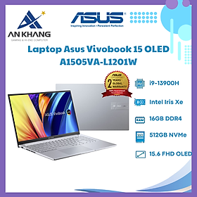 Laptop Asus Vivobook 15 OLED A1505VA-L1201W (Intel Core i9-13900H | 16GB | 512GB | Intel Iris Xe | 15.6 inch FHD | Win 11 | Bạc) - Hàng Chính Hãng