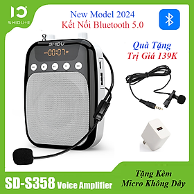 Mua Tặng Kèm Micro Không Dây Trị Giá 139K - Loa Trợ Giảng Có Dây Shidu SD-S358 Công Suất Loa 10W Kết Nối Bluetooth FM  Dung Lượng Pin 2500mAh Sử Dụng Lên Tới 15h. SHIDU S358 10W Wireless Mini Amplifier Meeting Guide Headset Micro Wireless - Hàng Chính Hãng