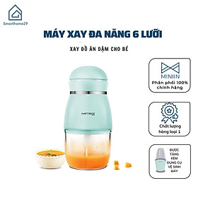 Máy Xay Đồ mời Dặm Cho Bé 6 Lưỡi Cối Thuỷ Tinh Hàng Nội Địa Trung Bản Cao Cấp Siêu Mịn Tiện Dụng - Tặng Kèm Dụng Cụ Rửa Máy-Hàng Chính Hãng