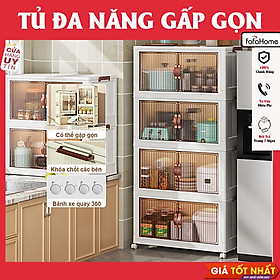 Mua Tủ Nhựa Gấp Gọn Thông Minh Đa Năng Tủ Nhựa Đựng Đồ Siêu Lớn 2 Cánh Mở FullScreen Bánh Xe 360