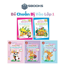 Sách - Bộ 5 Cuốn Bé Chuẩn Bị Vào Lớp 1 (Tái Bản) - SBOOKS  (Chữ Hoa, Nét Cơ Bản, Làm Quen Chữ Số 3,4,5)