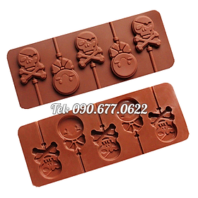 Mua Khuôn silicone làm bánh  rau câu kẹo mút 5 hình đầu lâu - Mã số 1464