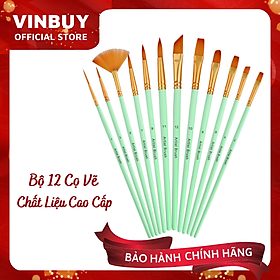 Mua Bộ 12 Cây Cọ Vẽ Chuyên Dụng Cao Cấp Vinbuy Để Vẽ Tranh Sơn Dầu, Màu  Nước, Màu Acrylic, Hóa Trang Chuyên Nghiệp - Xanh Lá Tại Vinbuy