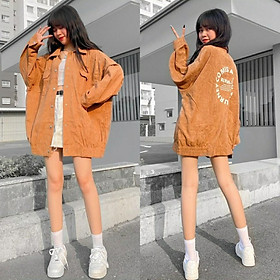 Áo khoác nhung gân joney form rộng tay dài ulzzang