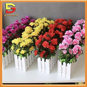 Mua Giỏ Hoa Hàng Rào Nhiều Mẫu Hoa Giả Để Bàn Dài 50cm Trang Trí Nhà Cửa Quán Cafe Nhà Hàng DG-223