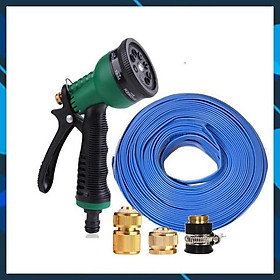 Vòi xịt rửa xe,Vòi phun nước tưới cây tăng áp thông minh 8 chế độ 815621 (cút đồng,nối đồng - dây xanh)