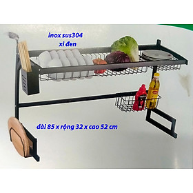 Kệ chén đặt bàn, kệ để đồ nhà bếp bằng inox 304 cao cấp, kích thước 85cm x 32cm x 52cm dùng trọn đời không gỉ sét