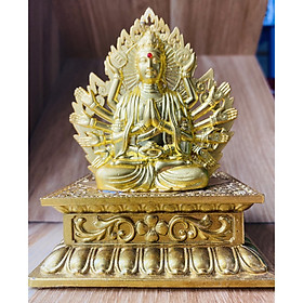 Tượng Phật Thế Âm Bồ Tát Trang Trí  Đế Hình Hoa  ( có nước hoa kèm theo)