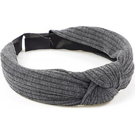 Cài Tóc Turban Gọng Nhựa Vải Thun Màu Xám Nhạt - Mã CT052