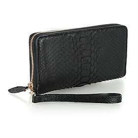 Ví nữ da trăn Huy Hoàng 1 khóa Vip màu đen HC3335