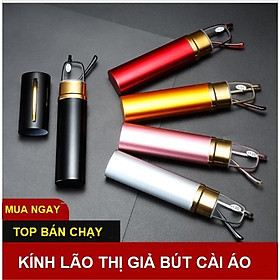 Kính lão thị viễn thị nam nữ trung niên hợp kim titan giả bút cài áo cực tiện lợi dùng mọi lúc mọi nơi