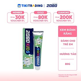 Kem đánh răng trẻ em cao cấp Hàn Quốc 2080 Kids (Tinh chất hương Táo) 80gr