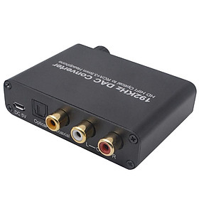 192kHz DAC Converter with Volume Adjustment Optical Coaxial Toslink to Analog