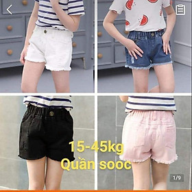 (liên tục bổ sung lô mới)Quần sooc jeans, sooc bò Quảng Châu size nhí đại cho bé gái 14-40kg