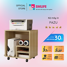 Kệ để máy in gỗ hiện đại SMLIFE Pazu  | Gỗ MDF dày 17mm chống ẩm | D55xR40xC61cm