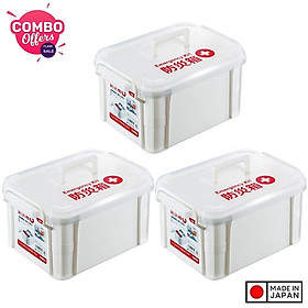 Combo 03 Hộp chứa/đựng vật dụng y tế & đồ cứu thương có tay cầm tiện dụng ( dung tích - 9 lít ) - Hàng nội địa Nhật Bản.