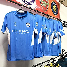 Hình ảnh Bộ đồ bóng đá vải thun thun lạnh thể thao CLB Man City Xanh