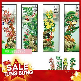 Mua Tranh đính đá tứ quý tùng cúc trúc mai  F252 146X100cm