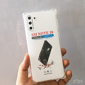 Ốp lưng cho Samsung Note 10 , Note 10 Plus dẻo trong TPU chống sốc 4 góc cạnh ( Hàng chính hãng)