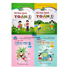 Sách - Combo trọn bộ 4 quyển Vở thực hành Tiếng Việt + Toán lớp 2 - Chân Trời Sáng Tạo