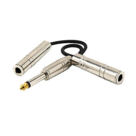 6.35mm Mono Plug / Male to Dual 1/4'' 6.35mm Jack /Female Splitter Adapter