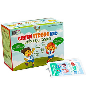 Diệp Lục Lysine Green Strong Kid (hộp 20 gói) - Bổ Sung Chất Xơ Từ Rau Xanh Giúp Bé Ăn Ngon, Hết Táo Bón