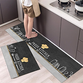 Bộ 2 miếng thảm bếp 3d chống trơn trượt - kích thước 120x40 và 60x40