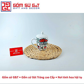 Cốc thóp kèm nắp vẽ cảnh Hà Nội Gốm Sứ G&T