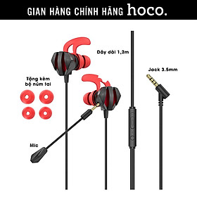 Tai nghe Gaming hàng chính hãng HOCO Mall Official M105 tai nghe có mic tháo rời chơi game nhét tai chống ồn mic Chân cắm Jack 3.5mm
